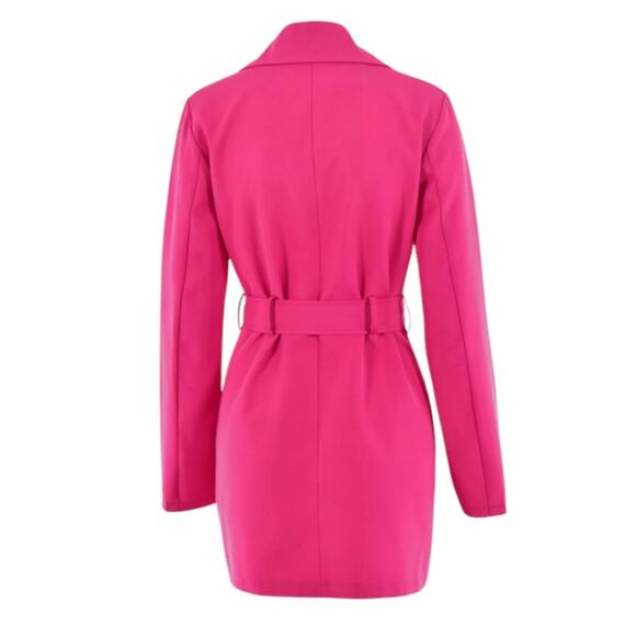 Lioness Blazer Dress Women's Size Medium Pink Belted Jacket Party Night Out Mini - Picture 6 of 13